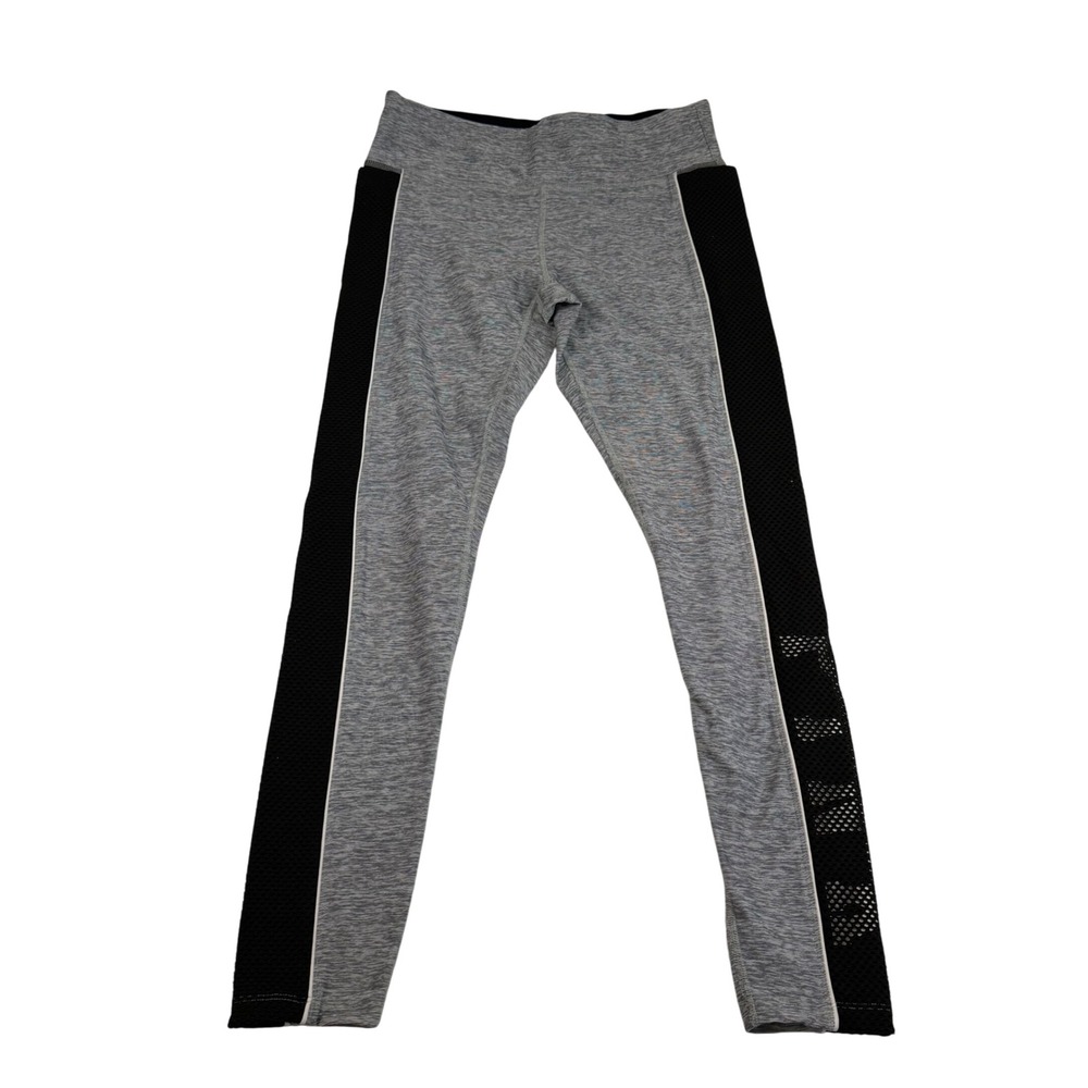 PINK Victoria's Secret Ultimate Leggings Heather Grey Black Mesh Side Panel M